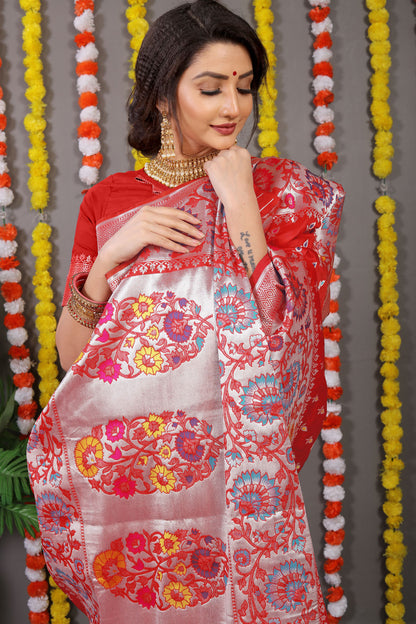VastraParidhan Jacquard Pattern Kanchipuram Pure Silk Saree