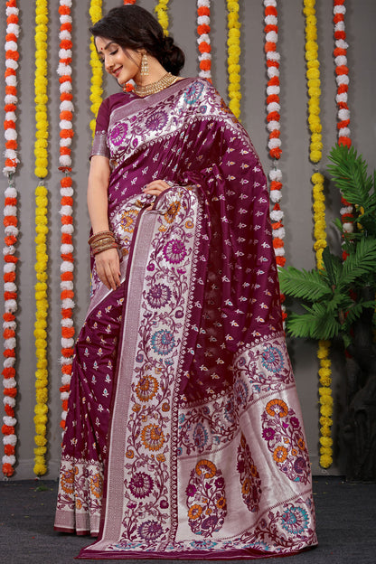 VastraParidhan Jacquard Pattern Kanchipuram Pure Silk Saree