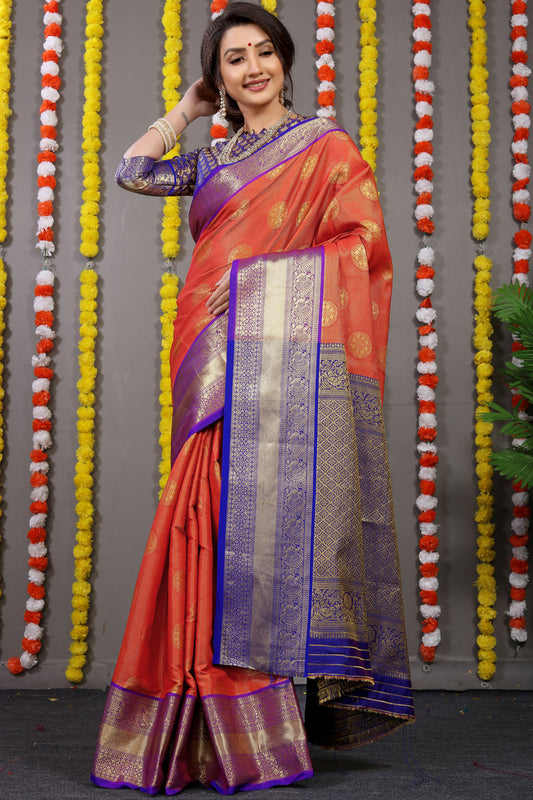 Sanvi Jacquard Pattern Kanchipuram Pure Silk Saree