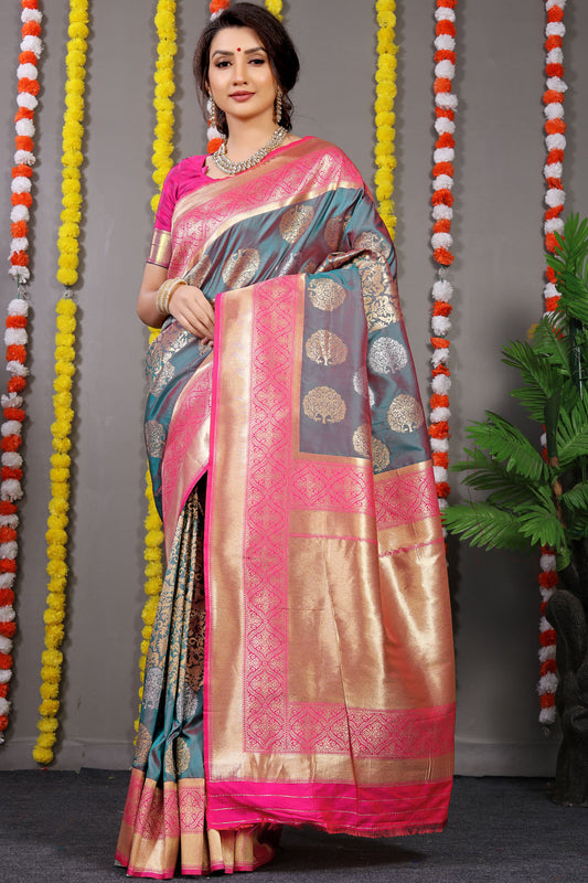 Mayuri Jacquard Pattern Kanchipuram Pure Silk Saree