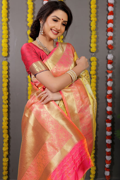 Mayuri Jacquard Pattern Kanchipuram Pure Silk Saree