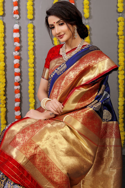 Mayuri Jacquard Pattern Kanchipuram Pure Silk Saree
