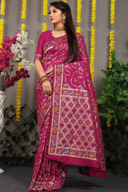 Rehana Shot Jacquard Pure Zari Kanjivaram Silk Saree