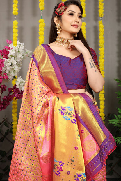 Jiya Jacquard Pattern Kanchipuram Pure Silk Saree