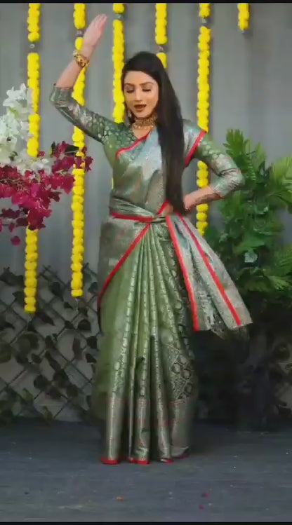 Rani Jacquard Pattern Kanchipuram Pure Silk Saree