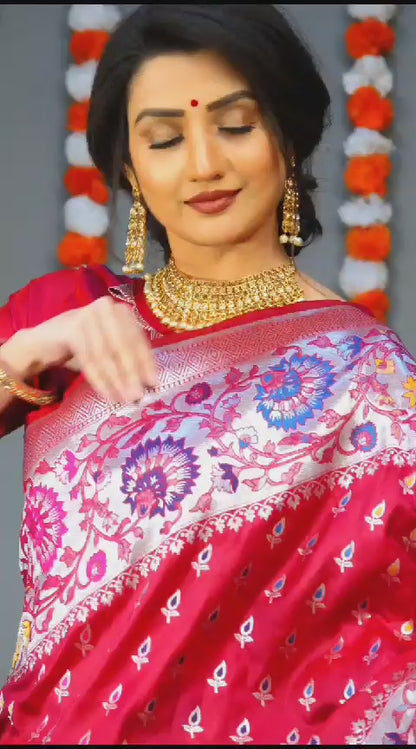 VastraParidhan Jacquard Pattern Kanchipuram Pure Silk Saree